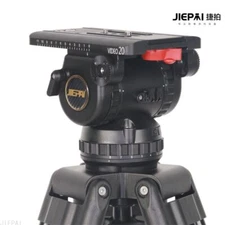 JIEPAI V20 PRO Fluid Geared Head Heavy Duty Tripod Head 100mm Bowl 30KG Pan bar