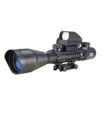 PINTY 4-in-1 4-16x50mm Red/Green Illuminated Hunting Scope - Black