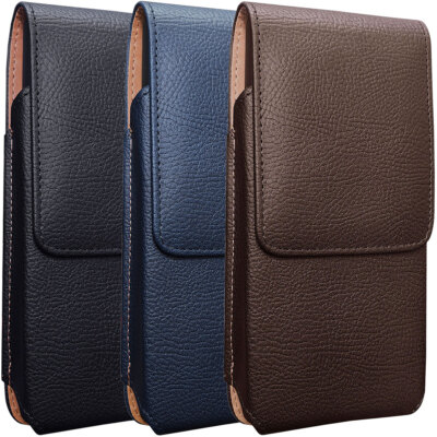Vertical Leather Pouch Belt Clip Loop Case Cover For iPhone 11/12/13 Pro Max