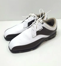 Nike Mens Zoom Air Golf Shoes Size 10 White Brown Leather 