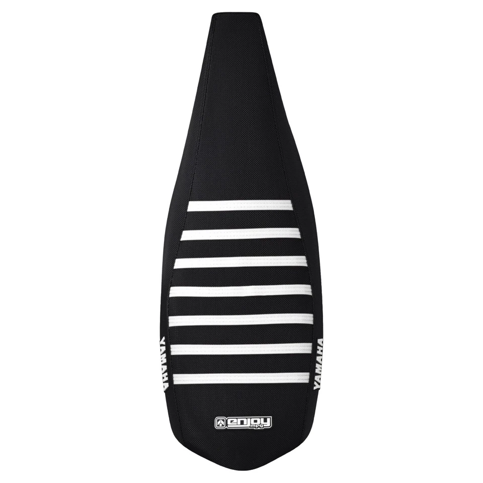 Cubierta de asiento con pinza Yamaha YFZ 450 2004-2013 todo negro/blanco costillas logotipo #200 Foto 3 de 4