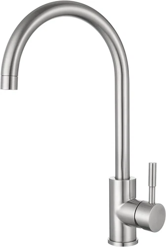 Kitchen Taps, Stainless Steel Kitchen Sink Tap Mixer Brushed Nickel Single Lever