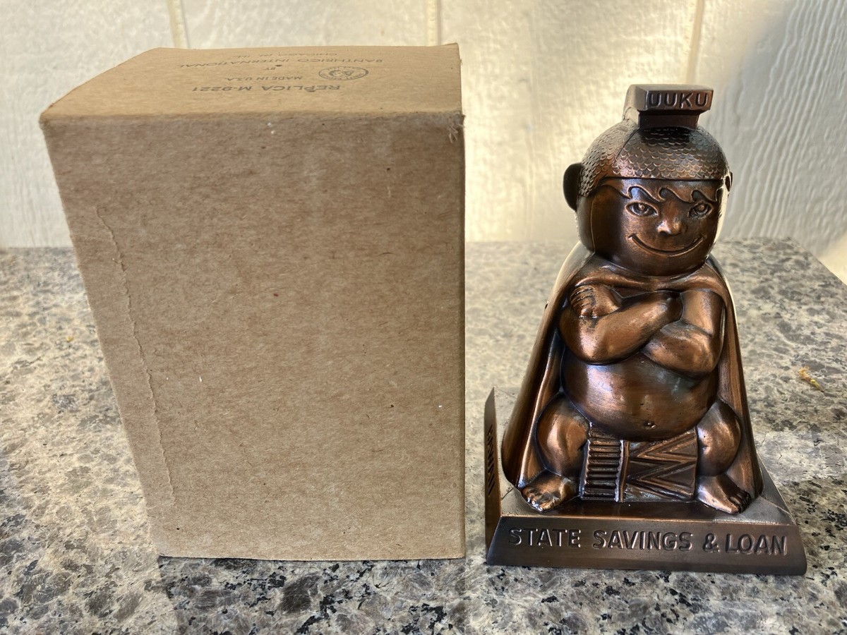 Vintage Hawaiian Menehune Metal Advertising Bank by