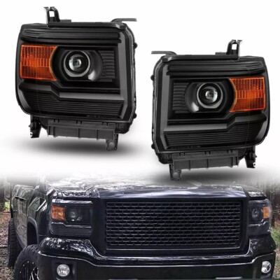 GMC Sierra Projector Scheinwerfer  14 - 19 schwarz 2014 2015 2019