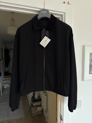 Prada Black Triangle Logo Bomber Jacket - Picture 14 of 16