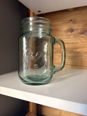 Vintage Libbey County Fair Drinking Jar Glass Mug With D Handle