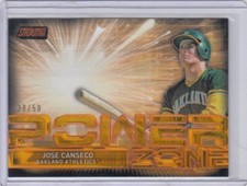 2017 Jose Canseco Stadium Club ORANGE POWER ZONE Insert /50 - JC Oakland A's