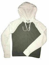 VICTORIAS SECRET PINK 5th OCEAN FULL ZIP HOODIE WHITE GRAY JACKET XS S M L NWT