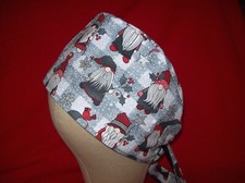 Men/Women Surgical Scrub Cap Lined Holiday Gnomes 100 Cotton Cute