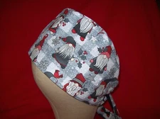 Men/Women Surgical Scrub Cap Lined Holiday Gnomes 100% Cotton Cute