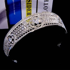 3.5cm Tall CZ Crystal Wedding Bridal Queen Princess Prom Tiara Crown For Women
