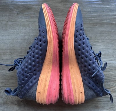 Nike Lunar Elite Sky High Wedge Black Orange Volt Sneakers Size US 9