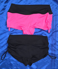 Victoria's Secret PINK Gym to Swim Shorts Bottom Shortie Size S Small Pink Black