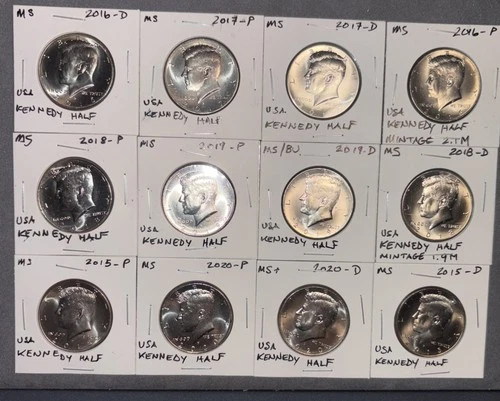 New Listing2015 2016 2017 2018 2019 2020 P D Kennedy 50c Run BU BRILLIANT UNCIRCULATED