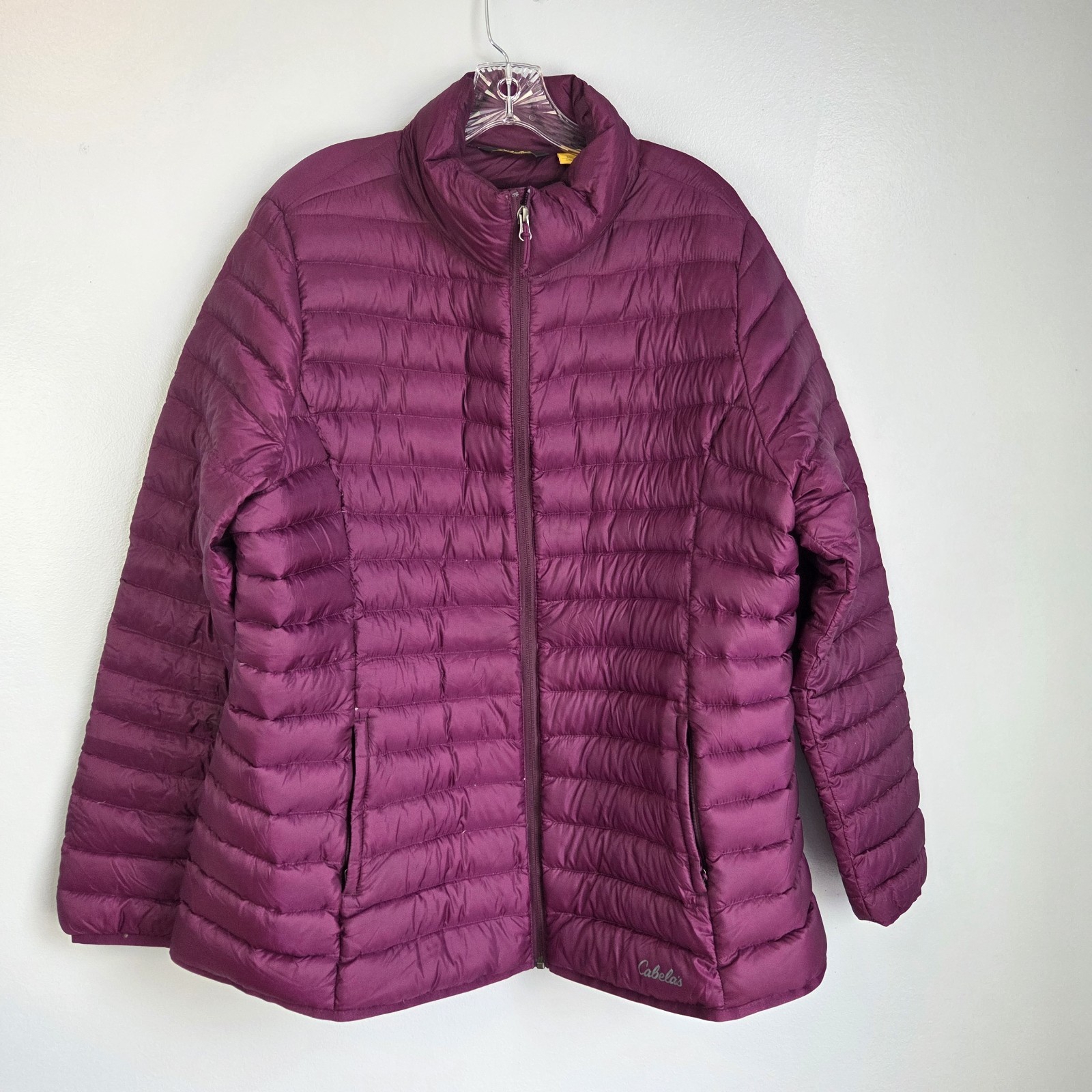 Cabelas Quilted Down Puffer Coat Pink Women’s Size 2XL Full Zip