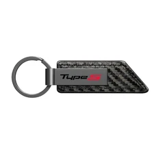 Acura Type-S Logo Carbon Fiber Texture Strap Black Bar Key Chain