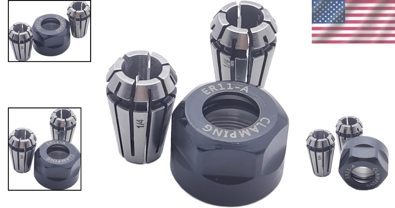 Durable ER11 Collet Nut Set - Includes 2Pcs 1/4 Inch, Stable Cutting Performance