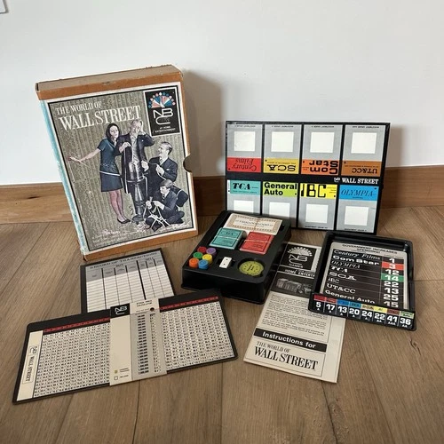 The WORLD of WALL STREET Hasbro 4000 Vtg Board Game Bookshelf NBC 1969 Complete