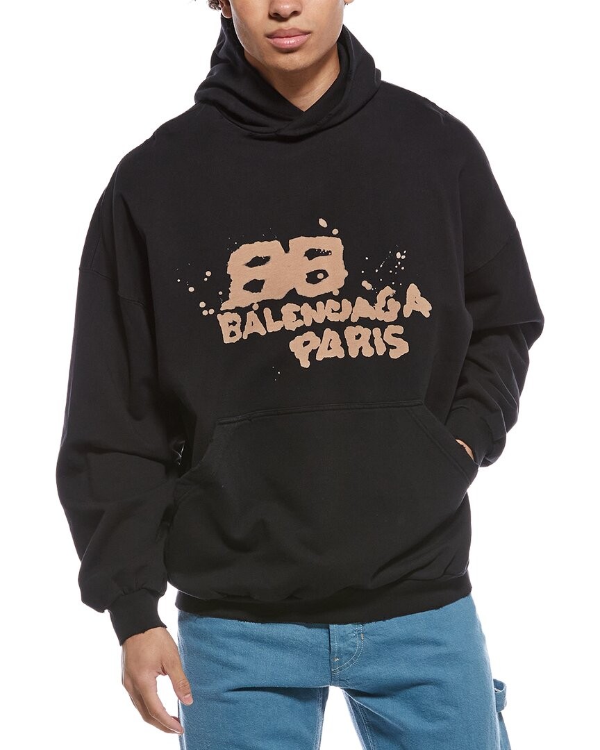 Balenciaga Large Fit Hoodie Mens Black 2 57990₽