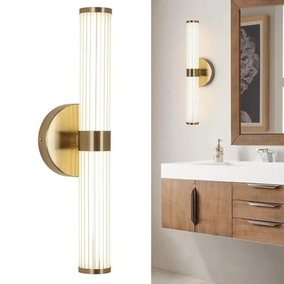 42cm Gold LED Wandleuchte 28W Moderne Linear Waschtischlampe 4000K