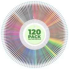 120 Pcs Glitter Gel Pen Refills for Adult Coloring - Colored Gel Pens Refills, 0