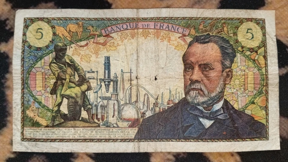 Billet 5 Francs Pasteur 5/6/1969 - Photo 2/2