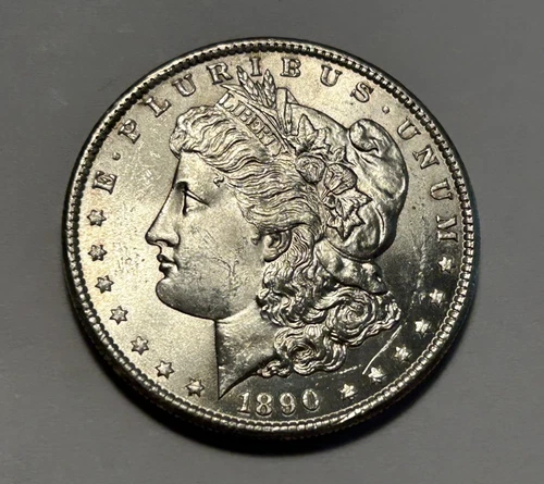 1890 S MORGAN DOLLAR BU DETAIL