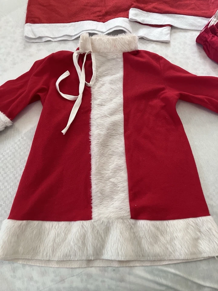 Vários itens de fantasia de Papai Noel Sra. Claus 2 chapéus 2 calças vestido cinto - Imagem 2 de 4