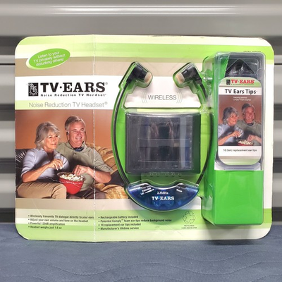 #ad TV Ears Noise Reduction TV Headset Wireless Rechargeable Battery 427882 Sealed $33.96