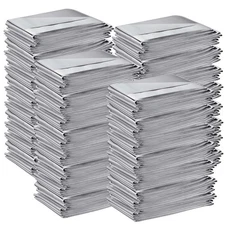 Kanayu 100 Pack Emergency Thermal Blankets Bulk 64 x 84 Disposable Foil Space...