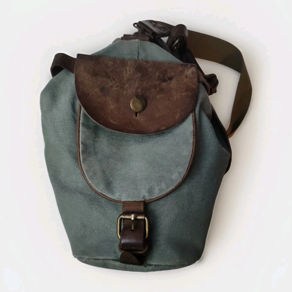 Bolso de Mano de Lona ANTHROPOLOGIE Cuero y Lona JeSlyN Negro Hombro USADO ENVEJECIDO Foto 4 de 4