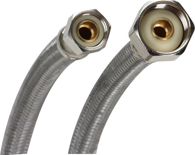 B1F48 Faucet Connector, Braided Stainless Steel - 3/8 Female Compression Thread