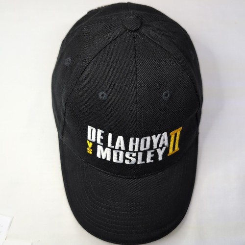 Casquette de boxe vintage Oscar De La Hoya vs Shane Mosley II neuve sans étiquette combat promo noir - Photo 9/15