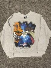 Vintage 90s Space Jam Sweatshirt Taz vs Monster Graphic Gray Crewneck