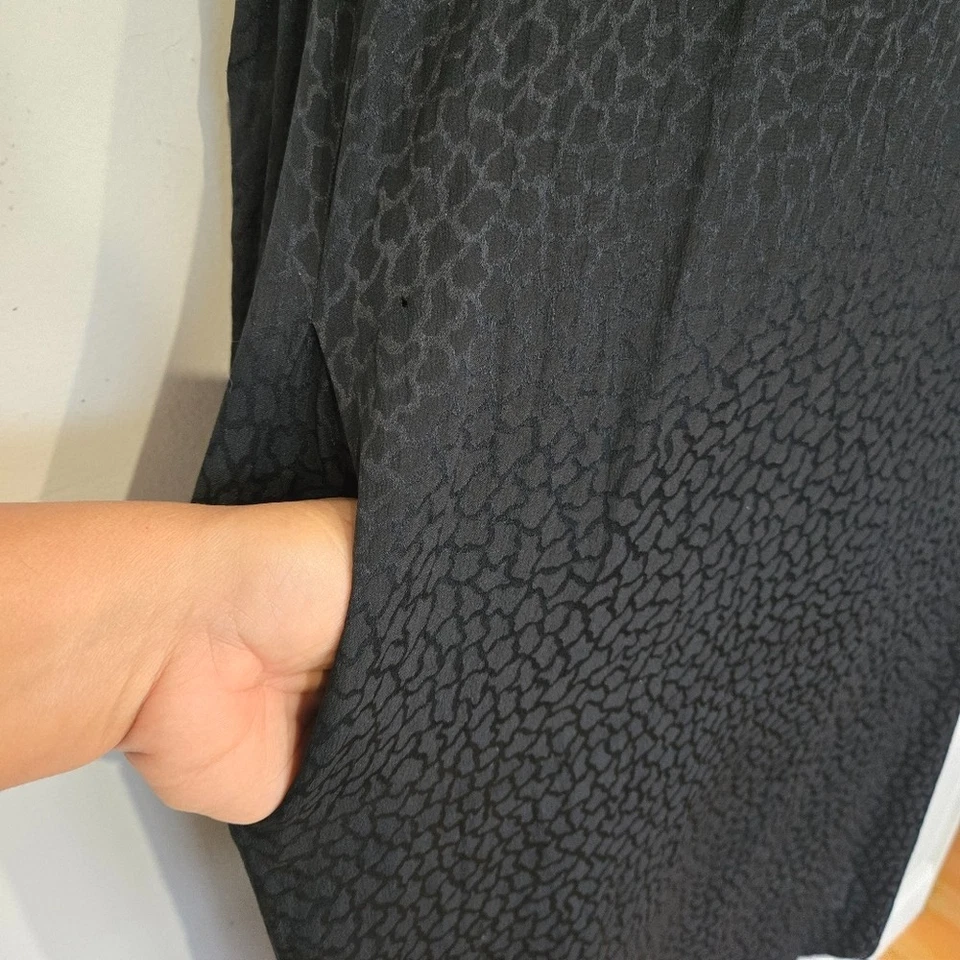 Francesca of Damon Beaded Silk Dress Women 10 Vtg 80s Glam Goth Cocktail Elegant - Image 4 of 4