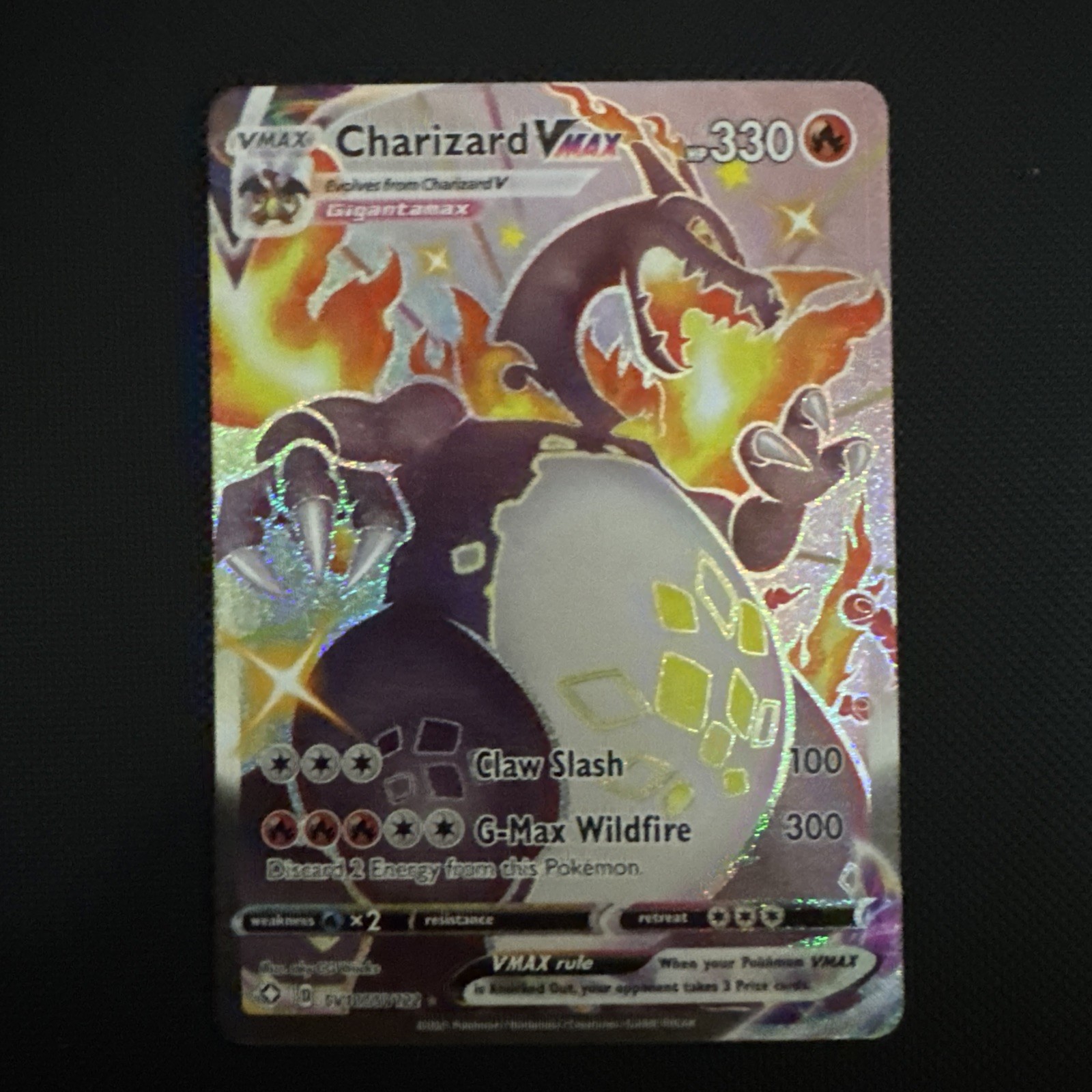Pokémon TCG Shining Fates Charizard VMAX Holo Card SV107/SV122 NM/M Condition