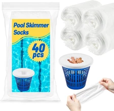 Pool Skimmer Socks Filte - 40PCS Pool Socks Skimmer Cleaning Filter Cleans Debri