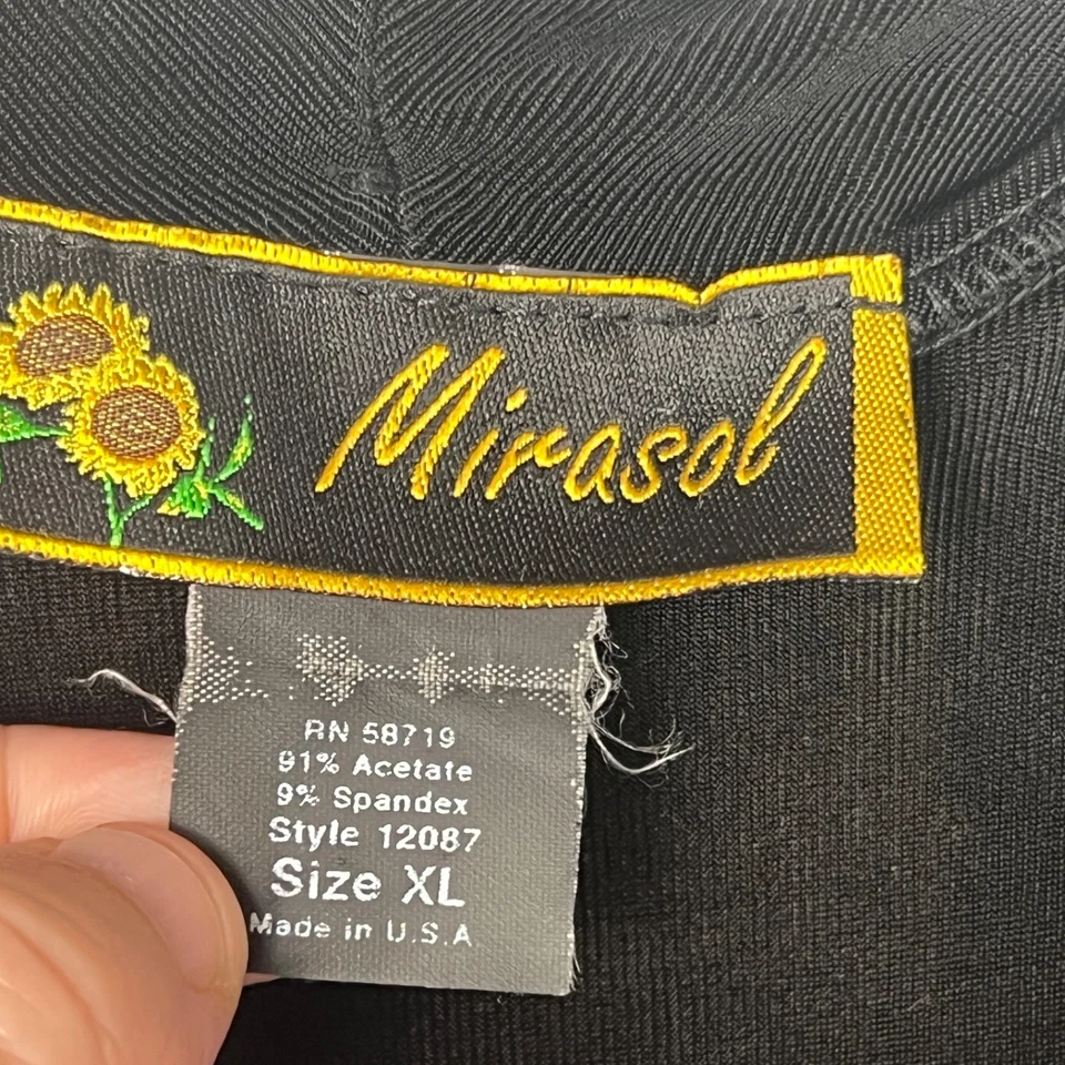 Mirasol 上衣女式 XL 黑色圆领衬衫无袖背心针织套衫纯色 — 第 4/4 张图片