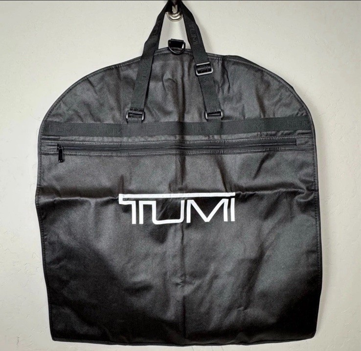 TUMI Bi-Fold Black Fabric Packable Garment Bag Foldable Hand