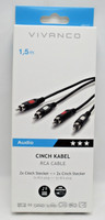 Vivanco Cinch Kabel, 1,5M 2X Cinch Stecker Auf 2X Cinch Stecker 460124