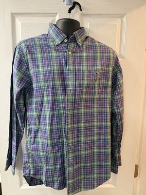 Vineyard Vines Slim Fit Tucker Men s Size Medium Button-Down Plaid Long Sleeve
