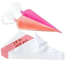 18 Inch Piping Bags, 400pcs Disposable Decorating Pastry Bags, Large Thickene...