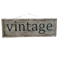Handmade "Vintage" Rustic Wood Sign Whitewash Distress 31x10" Farmhouse Country