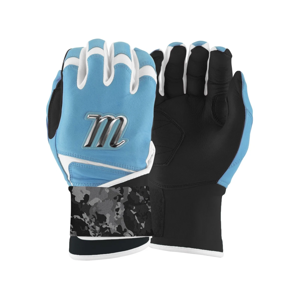 Gants De Frappe Baseball/softball Marucci PWR Fade - Noir/Columbia - Taille XXL - Cuir Cabretta - Neuf Sous Emballage