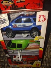 Raxx Wheel Light Sound City Vehicle Fire Truck Police Car SUV Helicopter Rescue