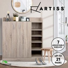 Artiss Shoe Cabinet Shoes Storage Rack Wooden Organiser Shelf 21 Pairs Cupboard