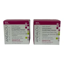 LOT OF 2 Andalou 1000 ROSES Sensitive SOOTHING SLEEPING MASK 1.7 fl oz /50mL