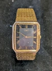 Vintage Seiko Quartz Tank Watch - Gold Tone - Roman Numerals - 5Y30-5B40