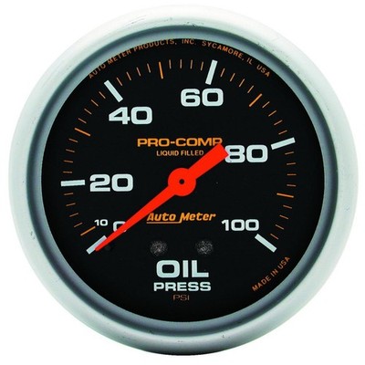 AutoMeter 5421 GAUGE, OIL PRESS, 2 5/8'', 100PSI, LIQUID FILLED MECH, PRO-COMP