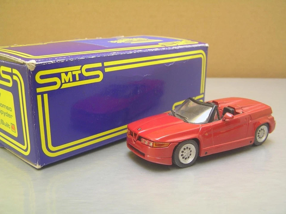 SMTS V7 Alfa Romeo RZ Spyder modelo de metal blanco hecho en Inglaterra escala 1/43 sin usar, en caja Foto 4 de 4